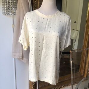 Ottod’Ame cream color blouse with crystals size 4 new with tags